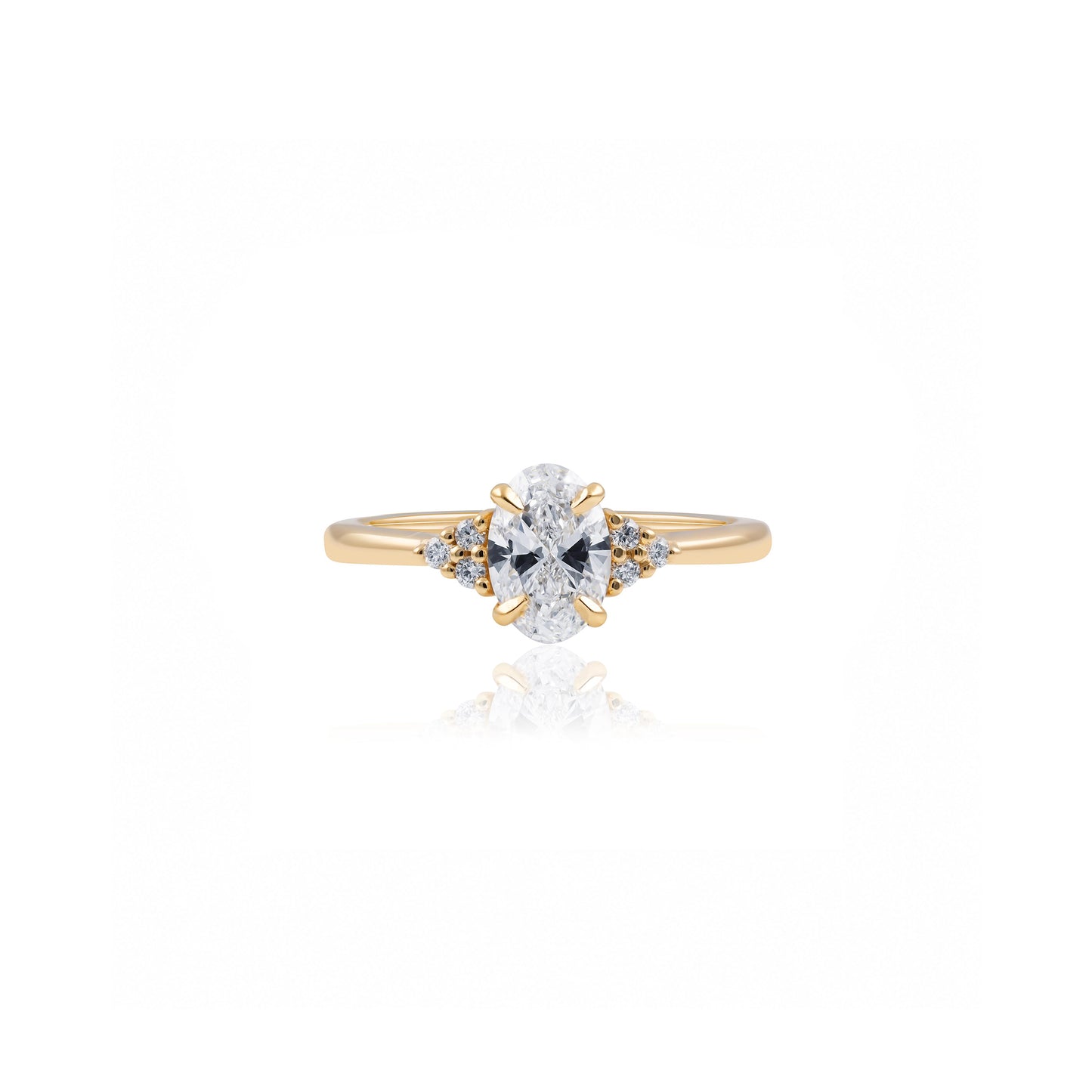 1ct Oval Diamond Illusion Trilogy Ring