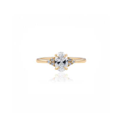1ct Oval Diamond Illusion Trilogy Ring