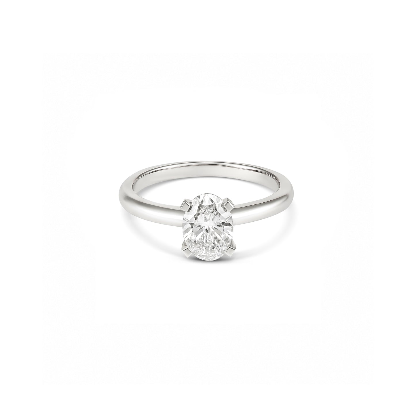 1ct Oval Solitaire in 18ct White Gold