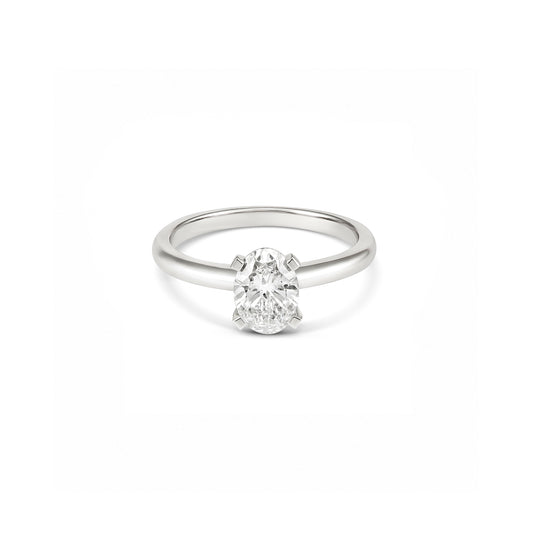 1ct Oval Solitaire in 18ct White Gold
