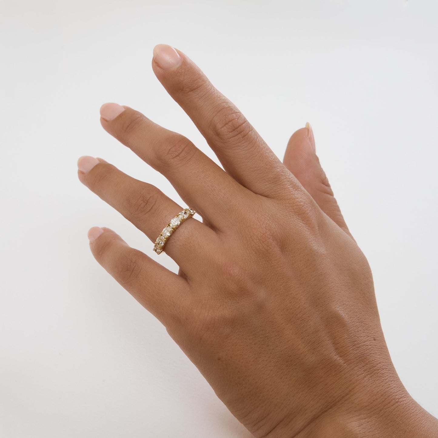 East-West Oval Diamond Wedding Ring
