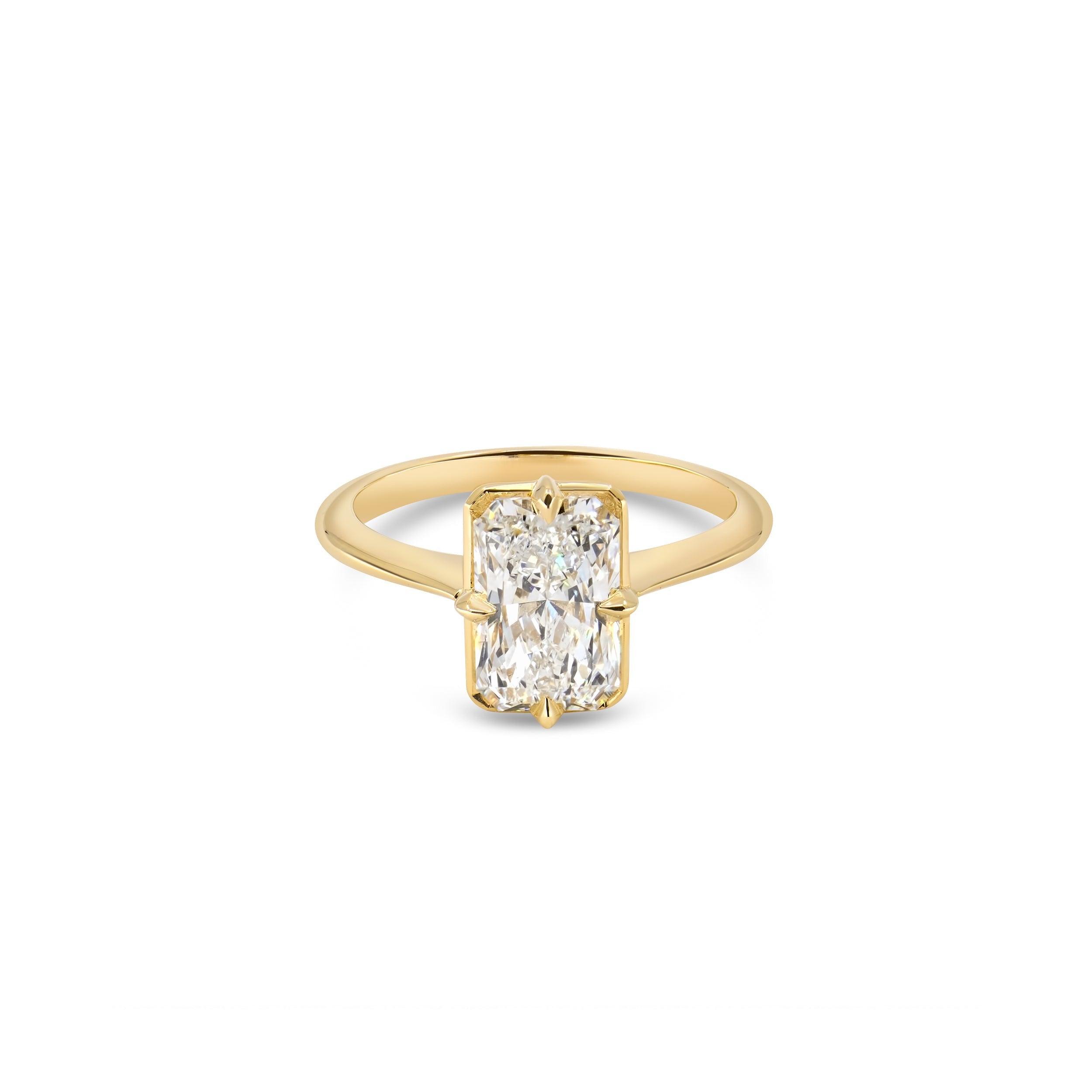 2ct Antique Inspired Compass Set Radiant Diamond Engagement Ring