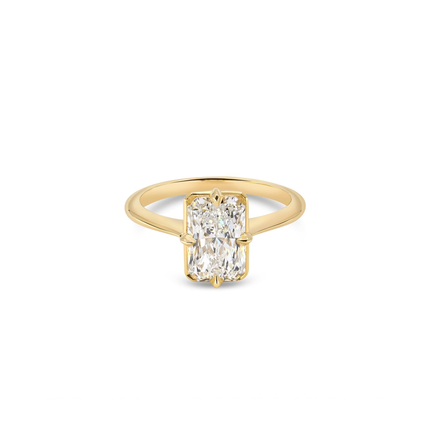 2ct Antique Inspired Compass Set Radiant Diamond Engagement Ring