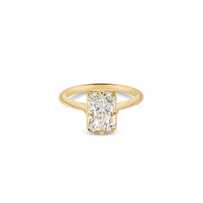 2ct Antique Inspired Compass Set Radiant Diamond Engagement Ring