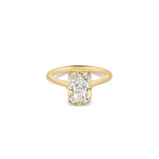 2ct Antique Inspired Compass Set Radiant Diamond Engagement Ring