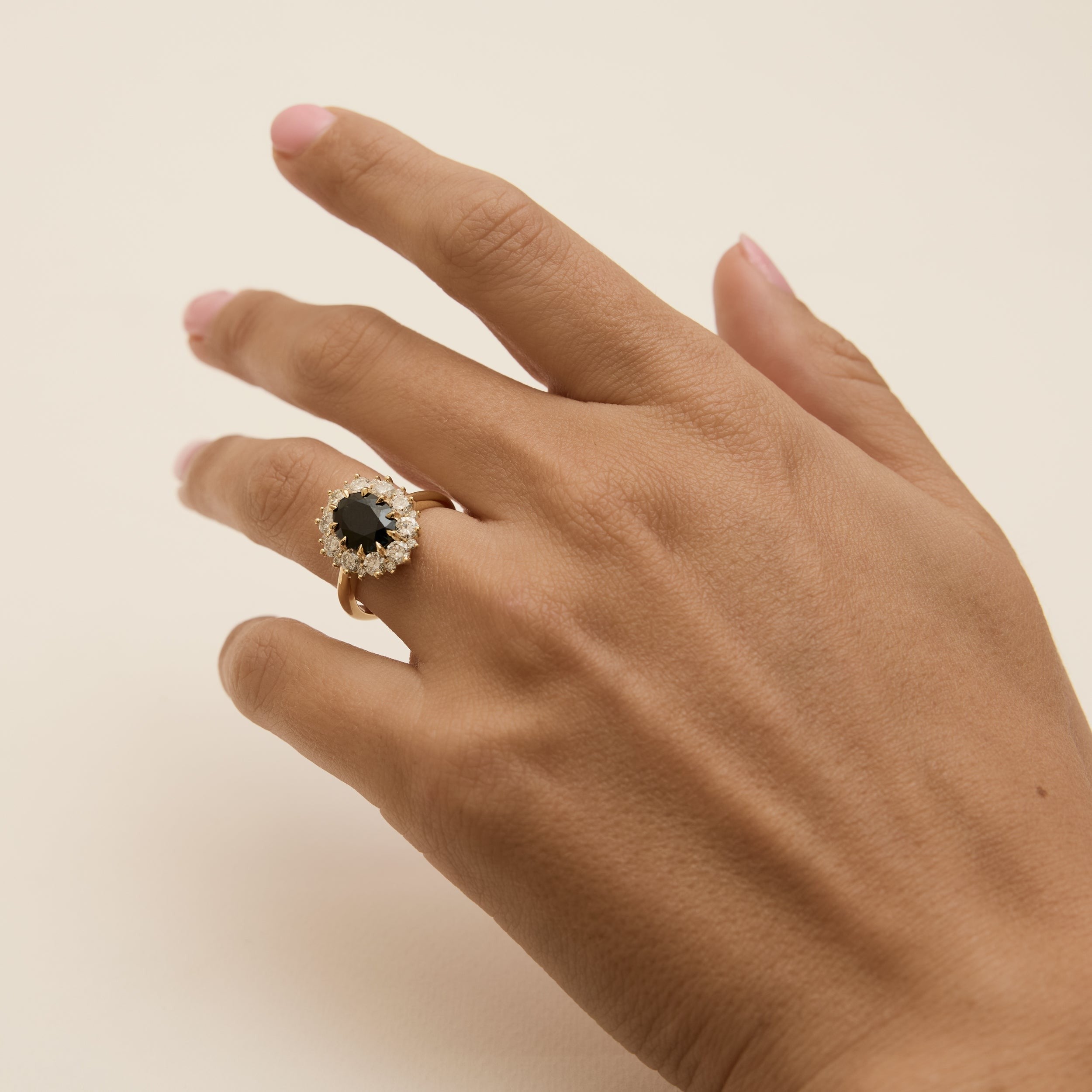 2.90ct Oval Australian Sapphire Antique Halo Ring