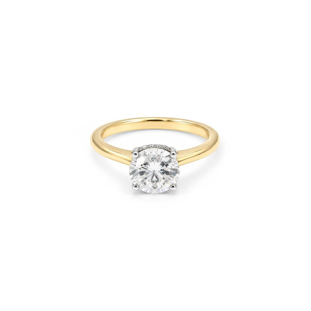 2ct Round Hidden Halo Engagement Ring