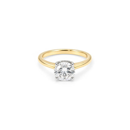 2ct Round Hidden Halo Engagement Ring