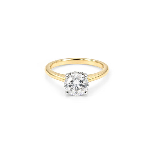 2ct Round Hidden Halo Engagement Ring