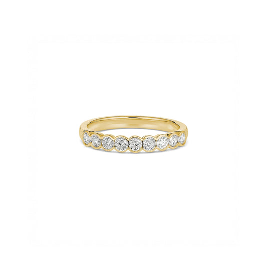 18ct Yellow Gold Semi-Bezel Diamond Ring
