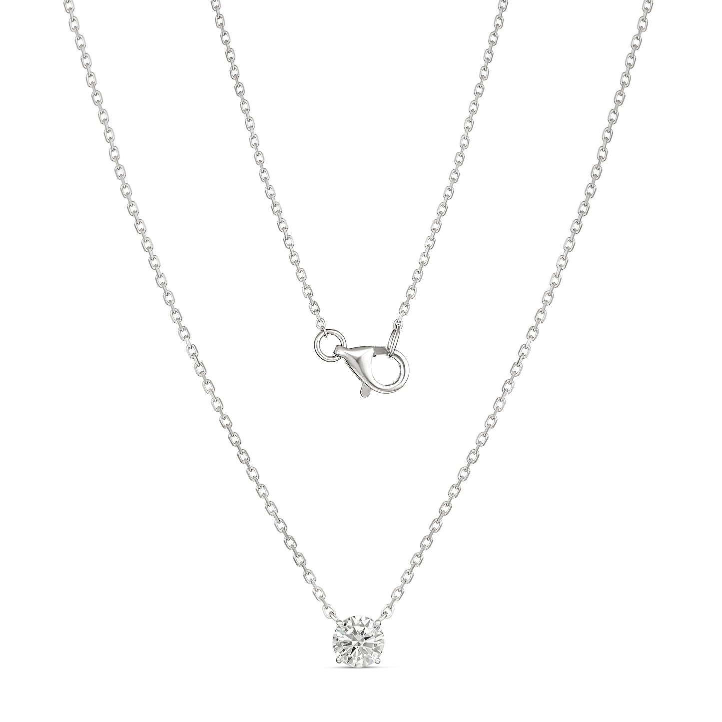 18ct White Gold Claw Set Diamond Necklace
