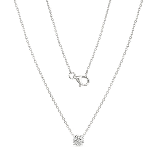 18ct White Gold Claw Set Diamond Necklace