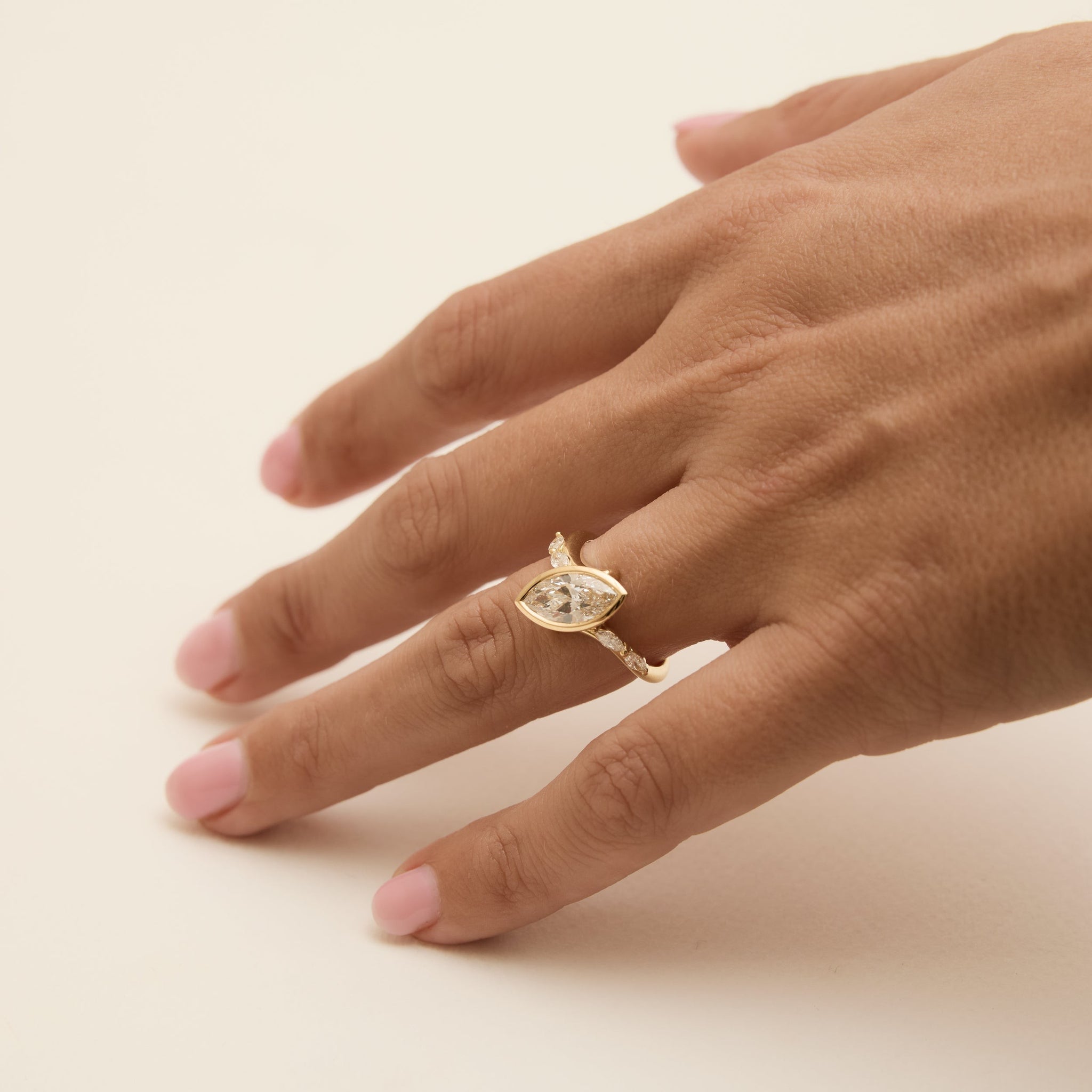 Marquise Diamond Crossover Ring