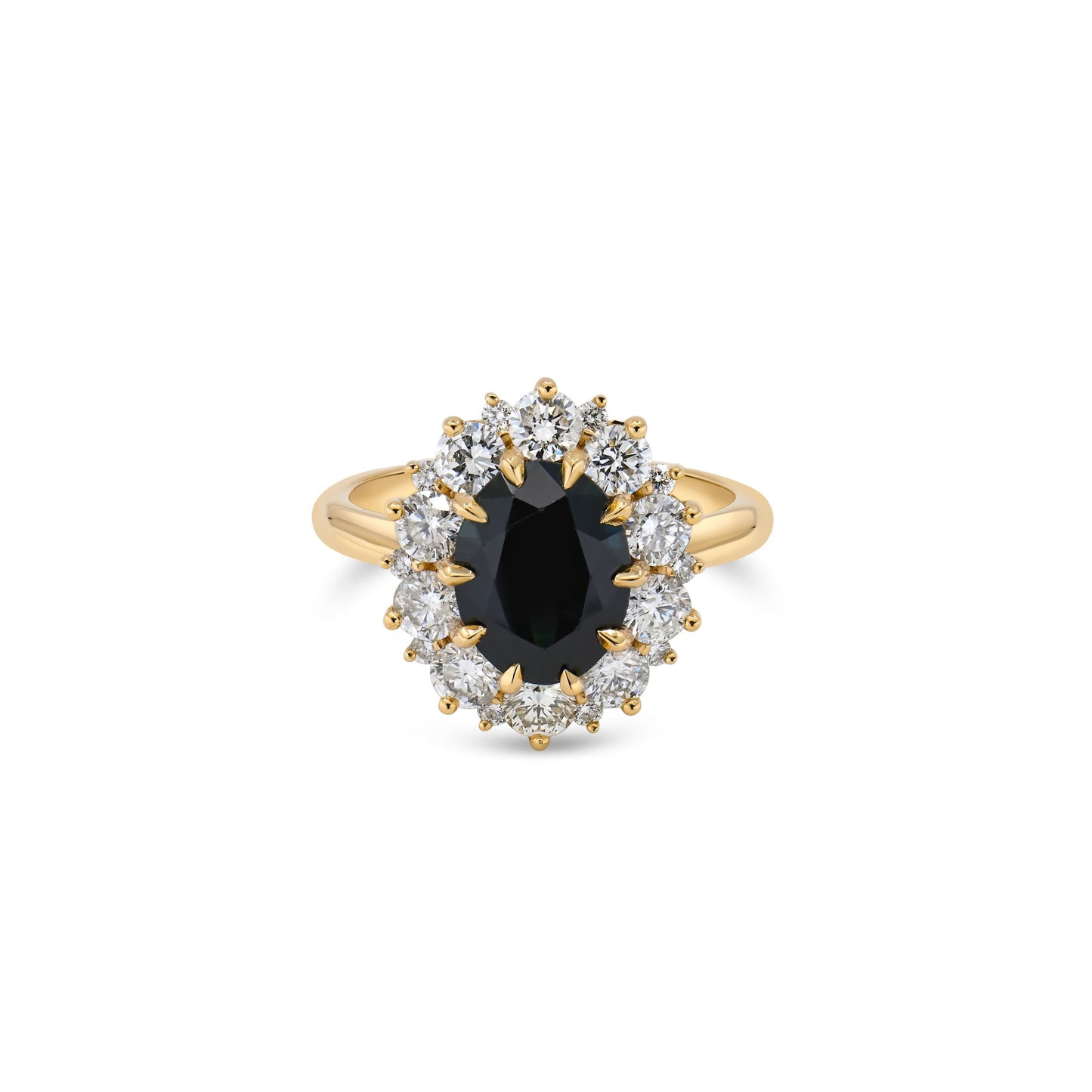 2.90ct Oval Australian Sapphire Antique Halo Ring