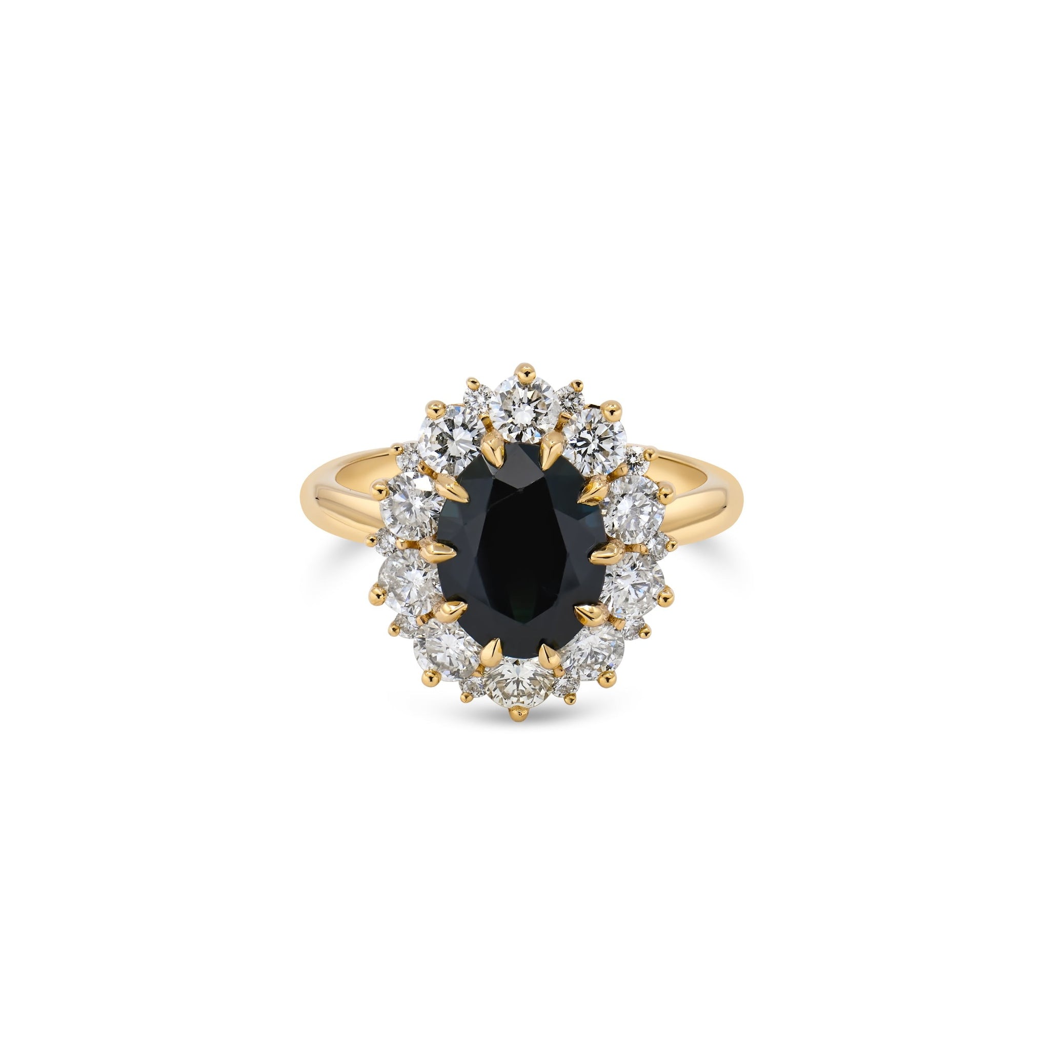 2.90ct Oval Australian Sapphire Antique Halo Ring