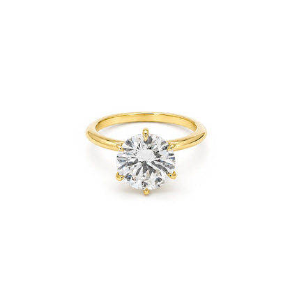 3ct Round Six Claw Solitaire Engagement Ring with Knife Edge Band