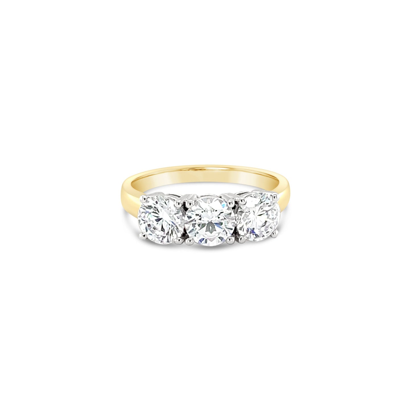 Luxury 18CT Yellow Gold 3 - Stone Diamond Ring