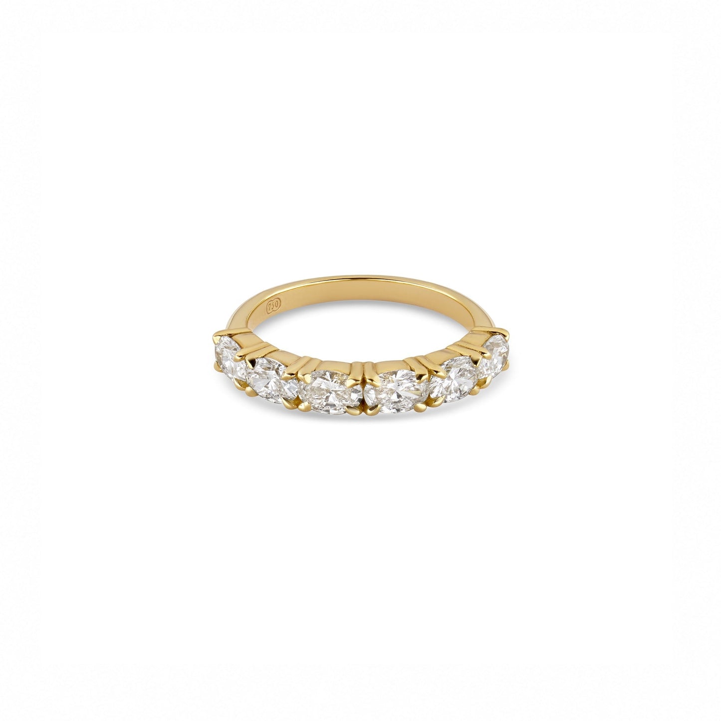 East-West Oval Diamond Wedding Ring