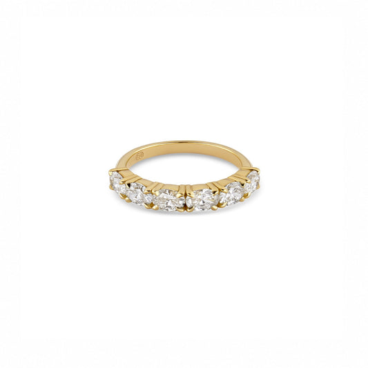 East-West Oval Diamond Wedding Ring