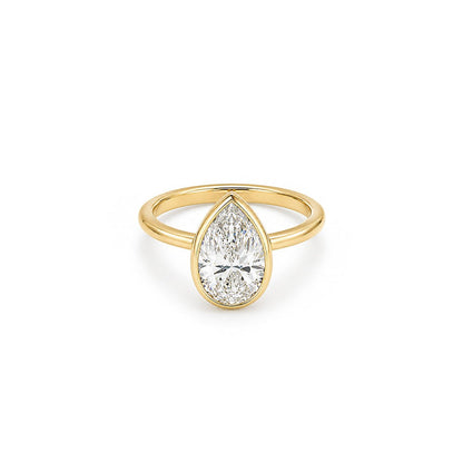 3ct Pear Bezel Solitaire with Platinum Basket