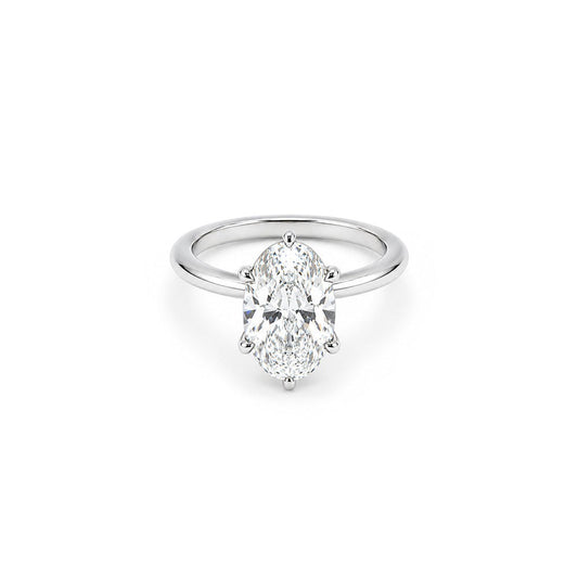 3ct 6-claw Oval Solitaire in Platinum