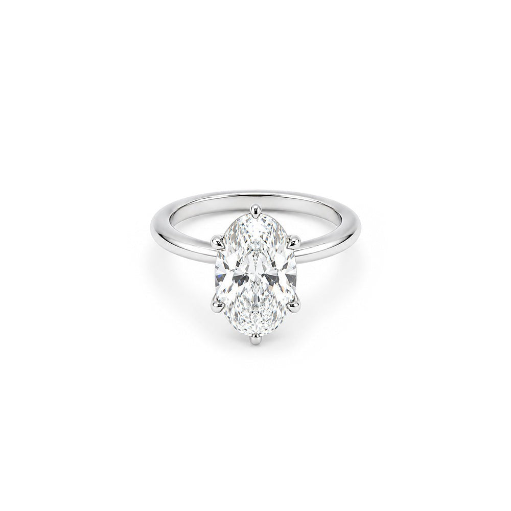 3ct 6-claw Oval Solitaire in Platinum