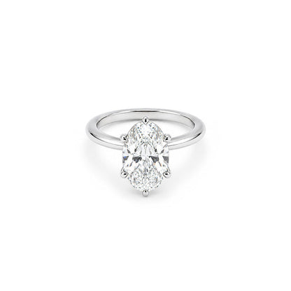 3ct 6-claw Oval Solitaire in Platinum