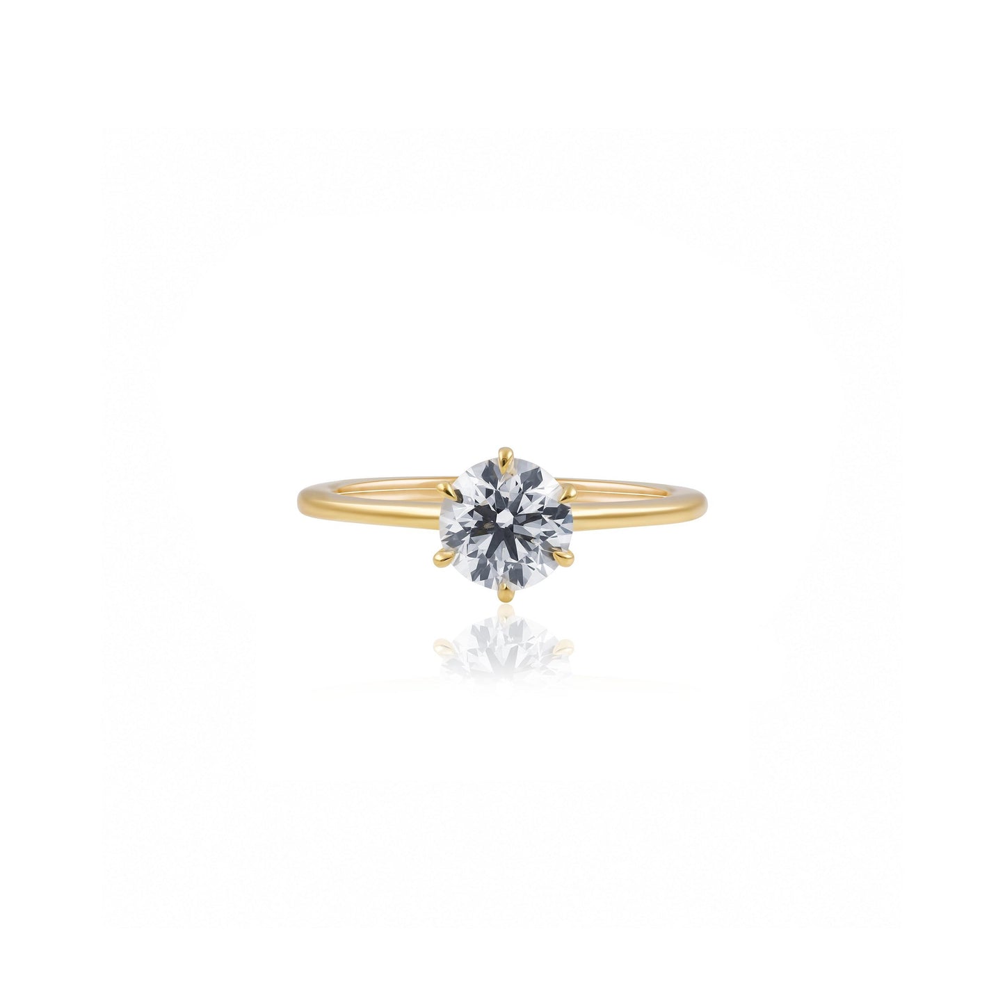 2ct Round Solitaire Engagement Ring in 18ct Yellow Gold
