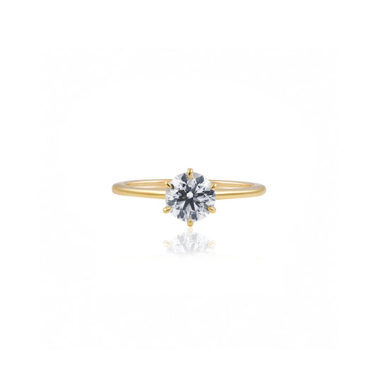 2ct Round Solitaire Engagement Ring in 18ct Yellow Gold