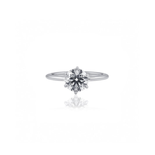 Platinum 1.50ct Round Lab-Grown Diamond Solitaire Engagement Ring