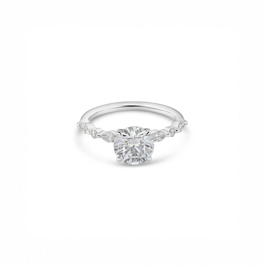 1.5ct Round Engagement Ring with Marquise & Round Accents