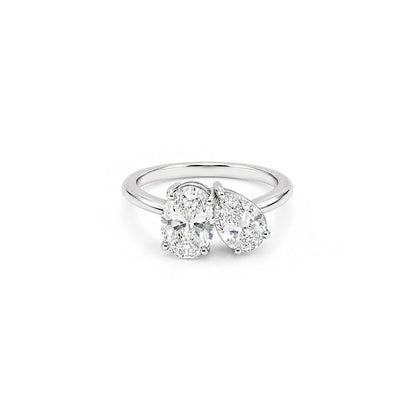 Toi et Moi 1.5ct Oval & 1ct Pear set in Platinum