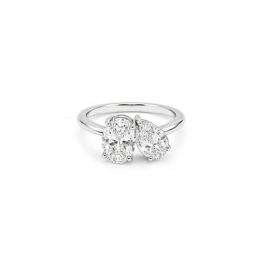 Toi et Moi 1.5ct Oval & 1ct Pear set in Platinum