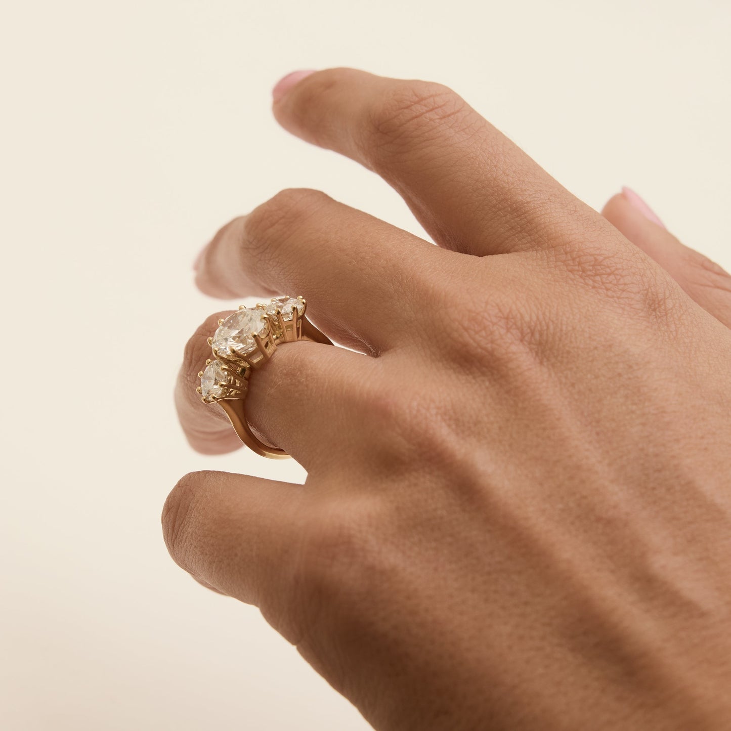 4.60cttw Antique Style Round Trilogy Ring