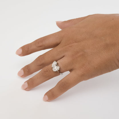 Toi et Moi 1.5ct Oval & 1ct Pear set in Platinum