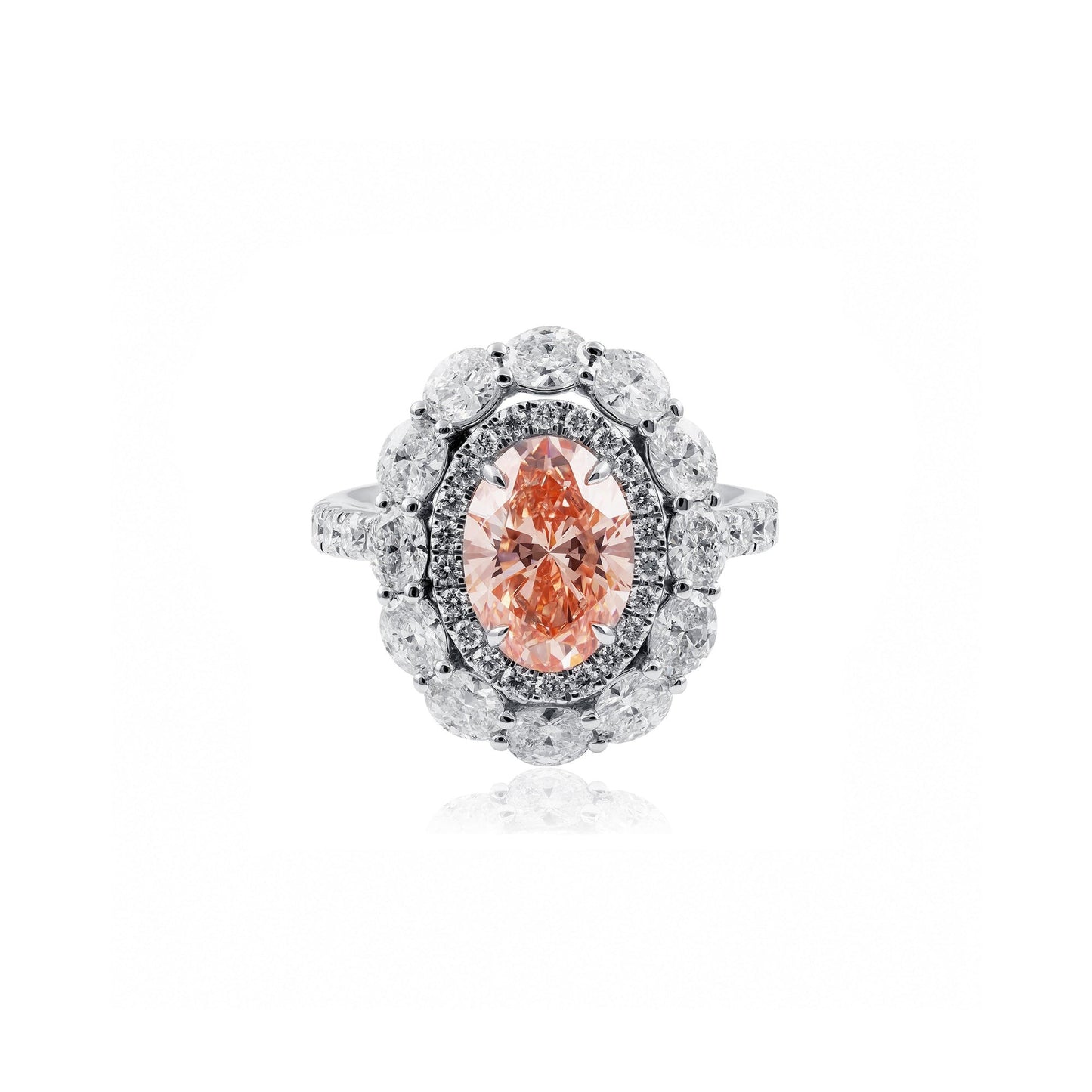 2ct Pink Lab-Grown Diamond Double Halo Engagement Ring