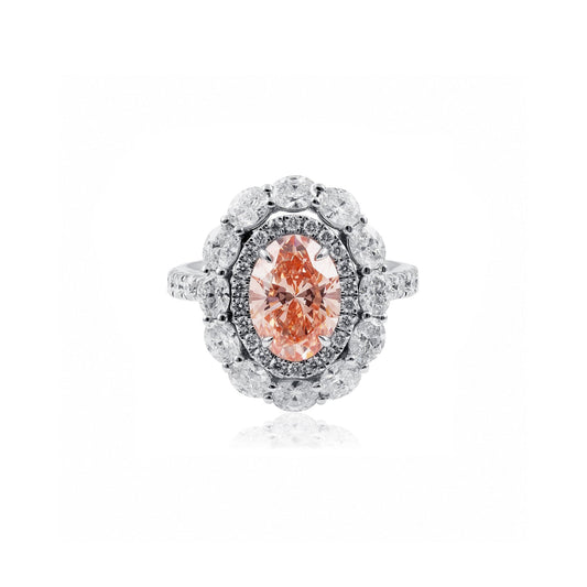 2ct Pink Lab-Grown Diamond Double Halo Engagement Ring