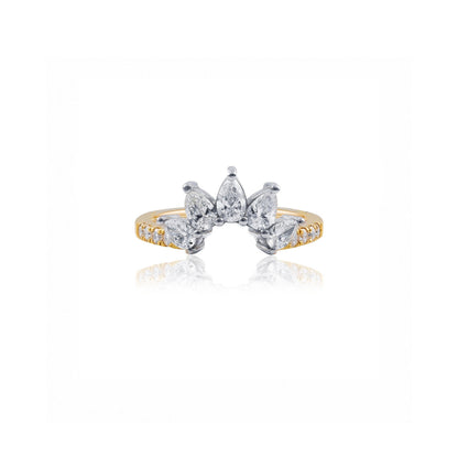 Ray of Sunshine 18ct Yellow Gold & Platinum Pear Diamond Ring