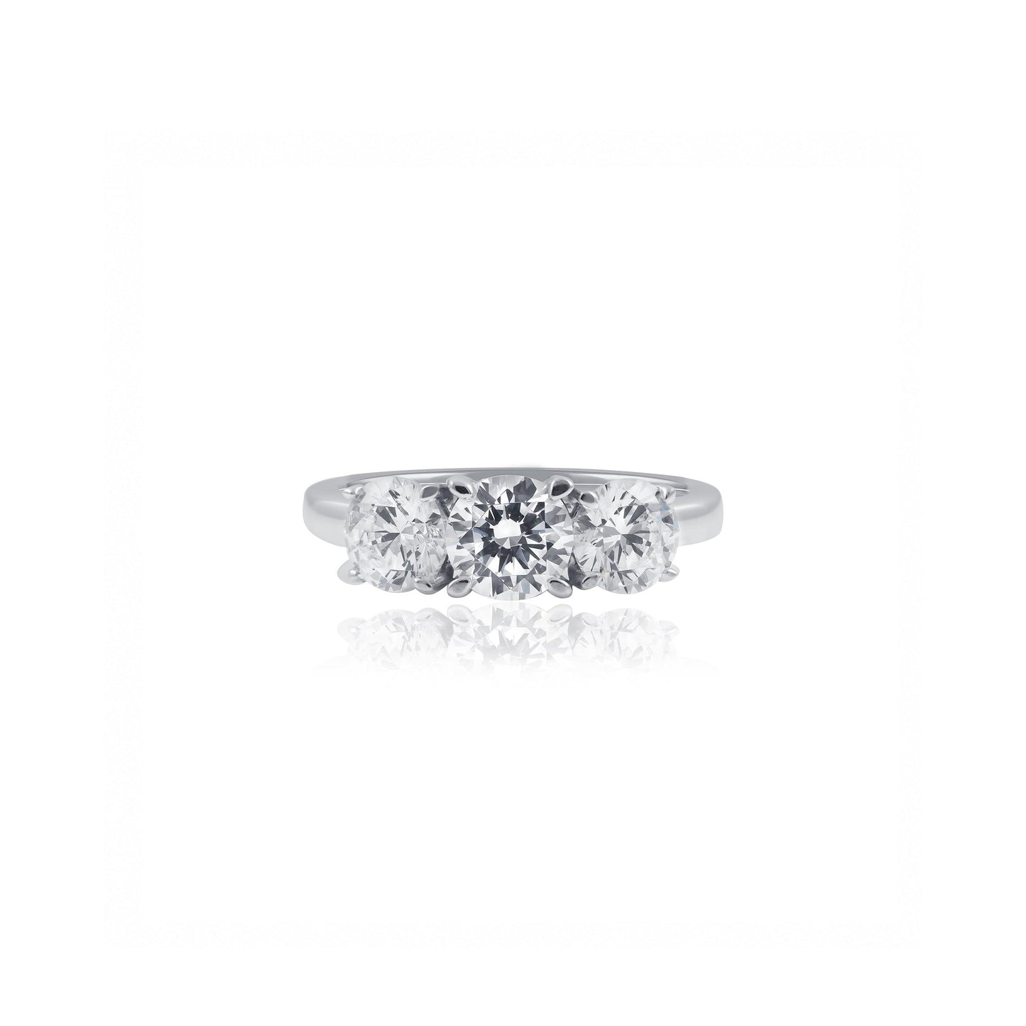 14ct White Gold Round Trilogy Engagement Ring