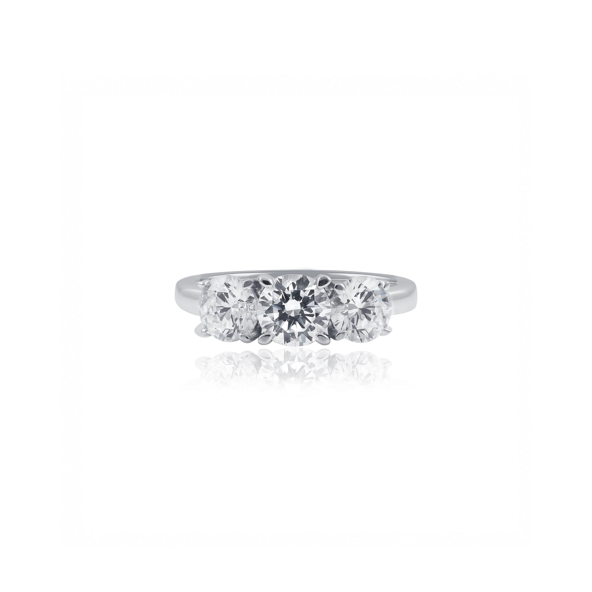 14ct White Gold Round Trilogy Engagement Ring