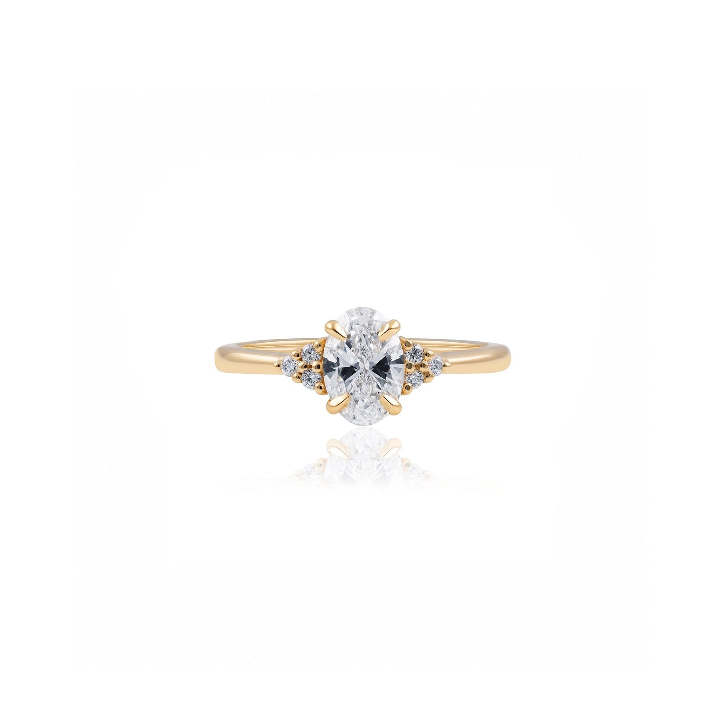 1ct Oval Diamond Illusion Trilogy Ring