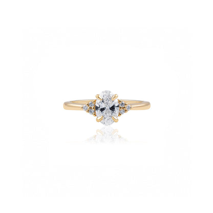 1ct Oval Diamond Illusion Trilogy Ring