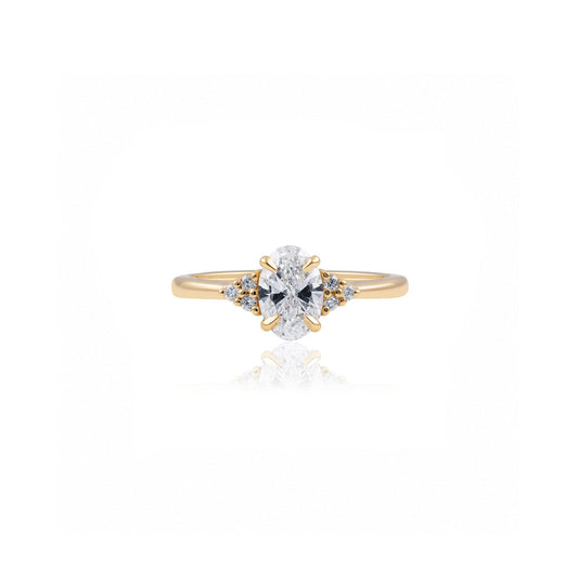 1ct Oval Diamond Illusion Trilogy Ring