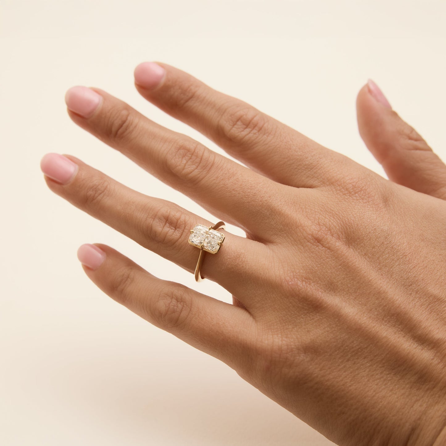 2ct Antique Inspired Compass Set Radiant Diamond Engagement Ring