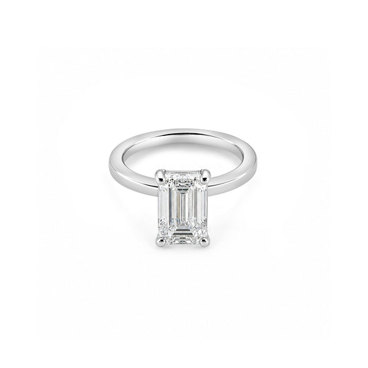 2ct Emerald Solitaire Square Edge Band