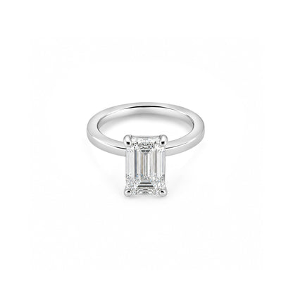 2ct Emerald Solitaire Square Edge Band