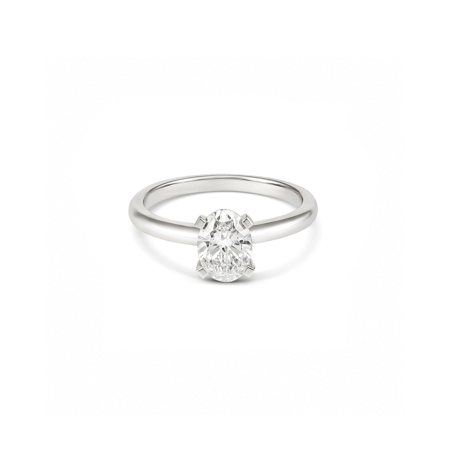 1ct Oval Solitaire in 18ct White Gold