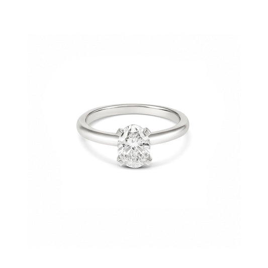 1ct Oval Solitaire in 18ct White Gold