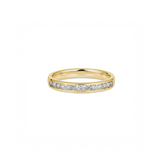 18ct Yellow Gold Channel Set Diamond Wedding Ring