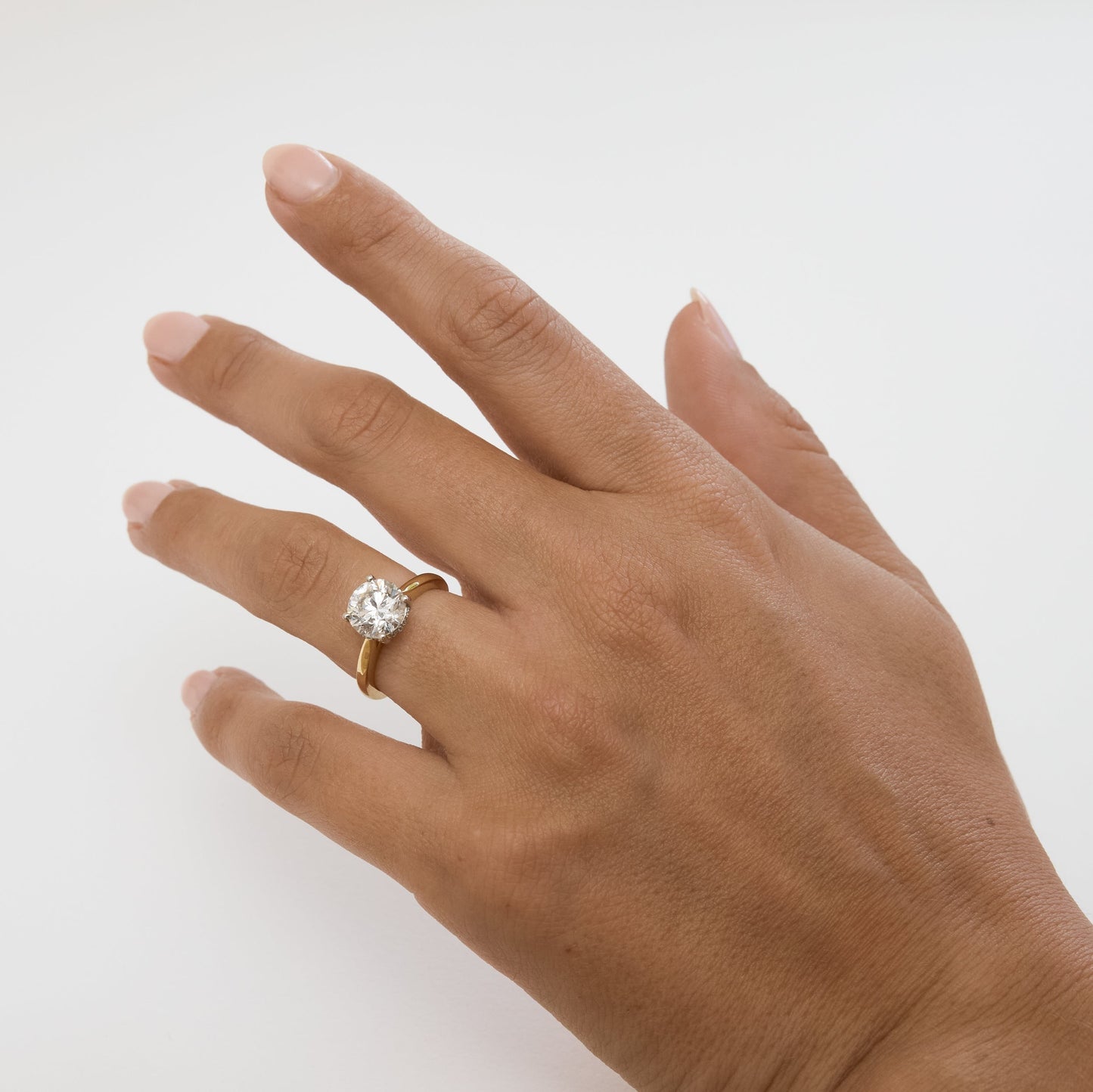 2ct Round Hidden Halo Engagement Ring
